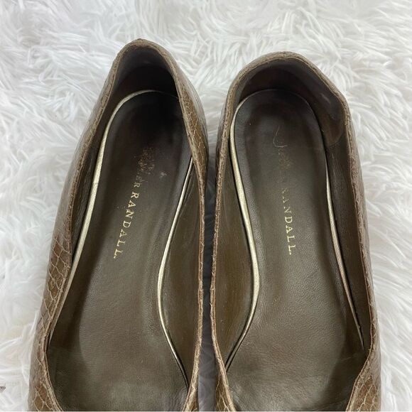 Loeffler Randall Brown Leather Croc Embossed Vibram Ballet Flats - Picture 4 of 12